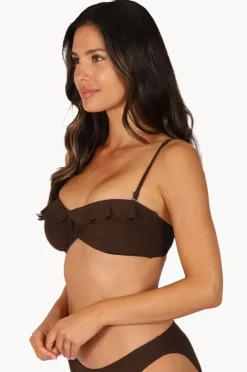 Bikini Tops|Baku Positano Frill Bandeau Mocha