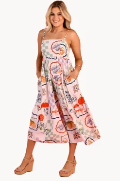 Dresses|Go Girl Positano Picnic Ellie Midi Dress Soft pink