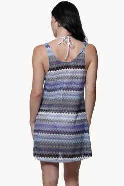 Overswim|J.valdi Praia Scoop Neck Tank Dress Blue/multi