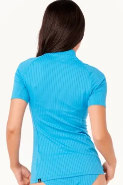 Rashies & Sunsuits|Rip Curl Premium Surf Zip Suntop Azure