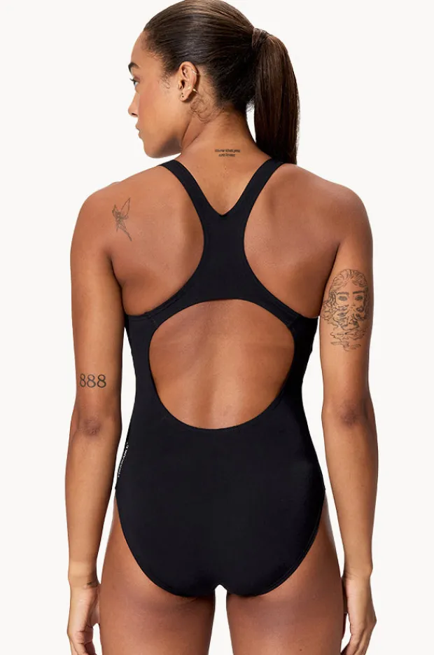 One Pieces|Speedo Printed Medalist One Piece Black/Cobalt