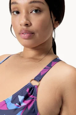 One Pieces|Speedo Printed Shaping V Neck One Piece Blue/purple