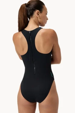 One Pieces|Speedo Racer Zip Back One Piece Black