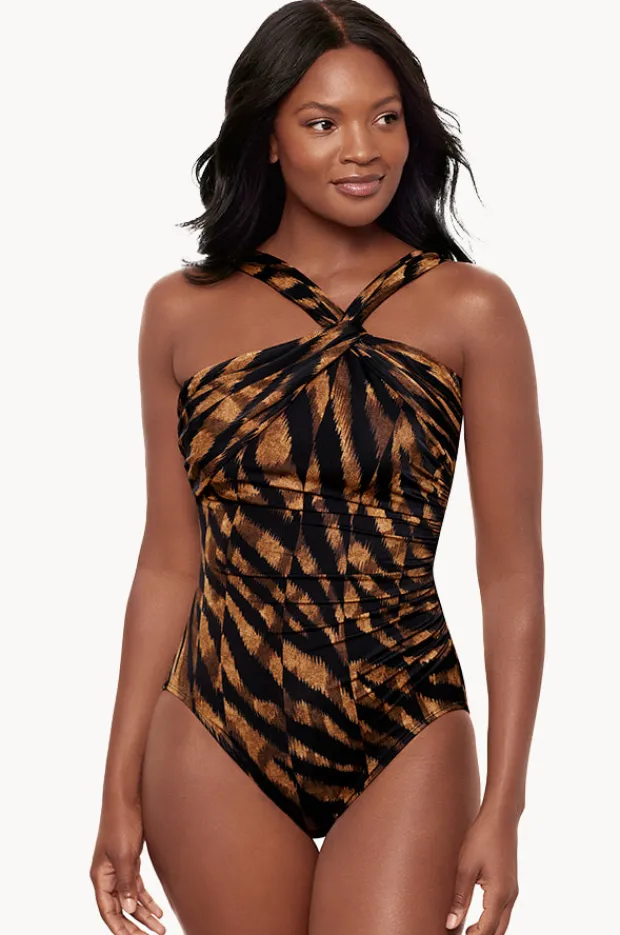 One Pieces|Miraclesuit Raya De Safari Europa One Piece Black/brown