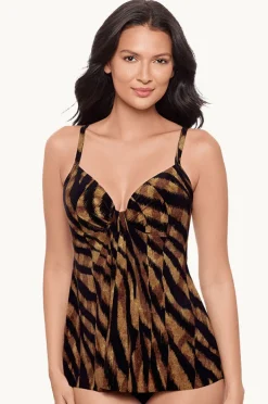 Tankini Tops|Miraclesuit Raya De Safari Marina Tankini Separate Black/brown
