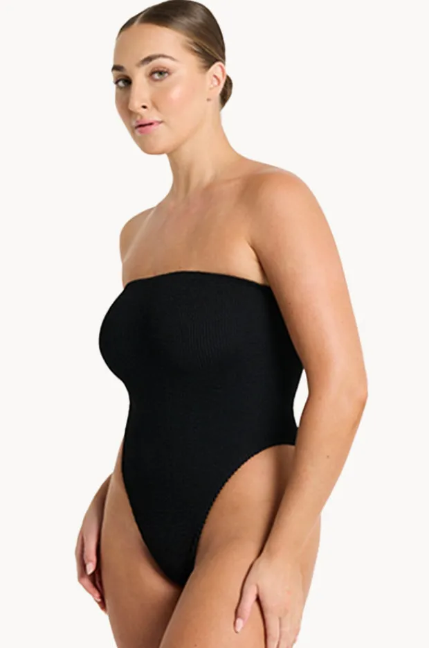 One Pieces|Bond-eye Recycled Fane Bandeau One Piece Black