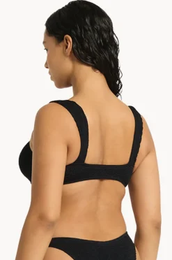 Bikini Tops|Bond-eye Recycled Ring Delphi Crop Black