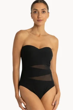 One Pieces|Sunseeker Reset D/DD Cup Spliced Bandeau One Piece BLACK