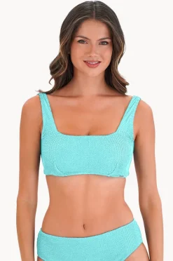 Bikini Tops|Moontide Retro Deco DD/E Cup Square Neck Bra Aqua