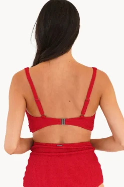 Bikini Tops|Moontide Retro Deco DD/E Cup Wrap Front Bra Hibiscus