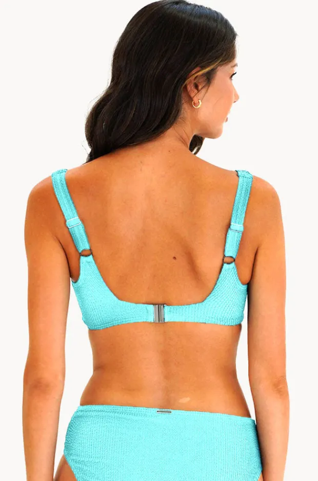 Bikini Tops|Moontide Retro Deco F/G Cup Square Neck Bra Aqua