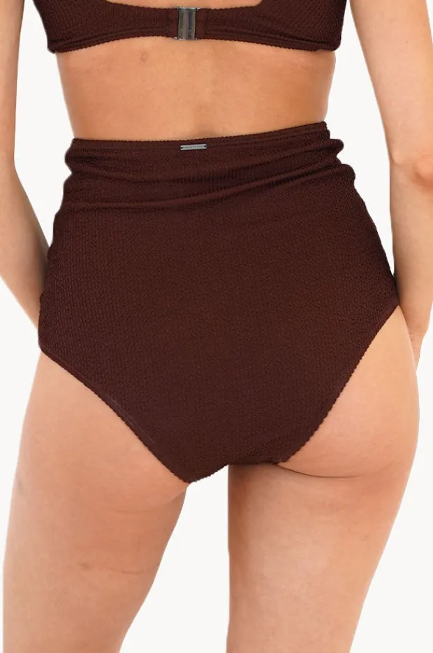 Bottoms|Moontide Retro Deco High Waist Gathered Pant Espresso