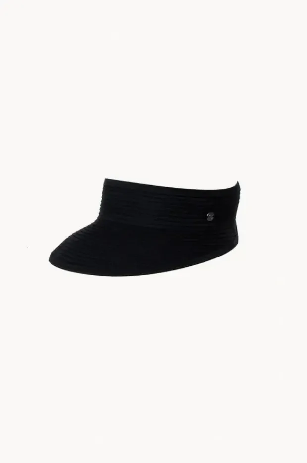 Headwear|Cherry Red Ribbon Wide Brim Visor Black