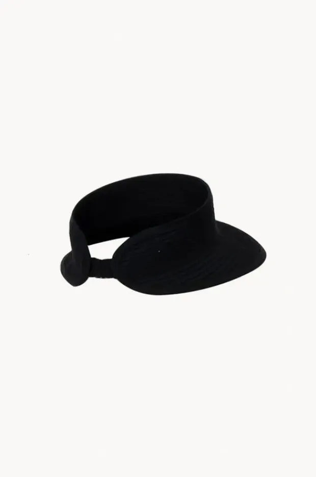 Headwear|Cherry Red Ribbon Wide Brim Visor Black