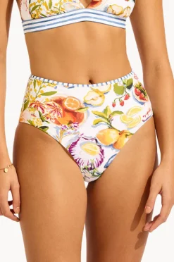 Bottoms|Seafolly Riviera Coast High Waisted Pant White