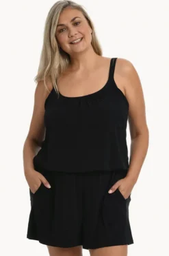 Playsuits|Maxine Romper One Piece + Black