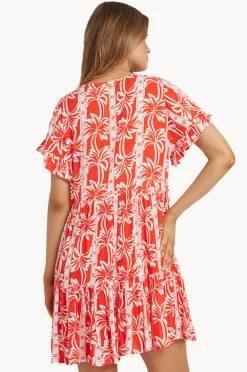 Dresses|Billabong Row Of Palms Tie Dress Red