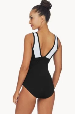 One Pieces|Poolproof Ruched Scoop Neck One Piece Black