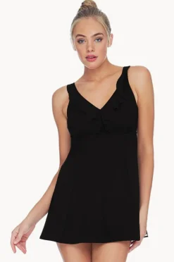 One Pieces|Jantzen Ruffle Swim Dress BLACK