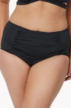 Bottoms|Genevieve 50s Gathered Brief Black