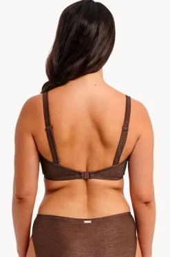 Bikini Tops|Fantasie Sabana Sparkle F Cup Plunge Bra Chestnut