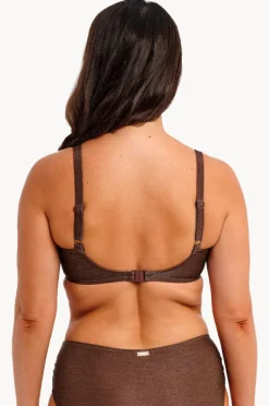 Bikini Tops|Fantasie Sabana Sparkle G Cup Gathered Full Cup Bra Chestnut