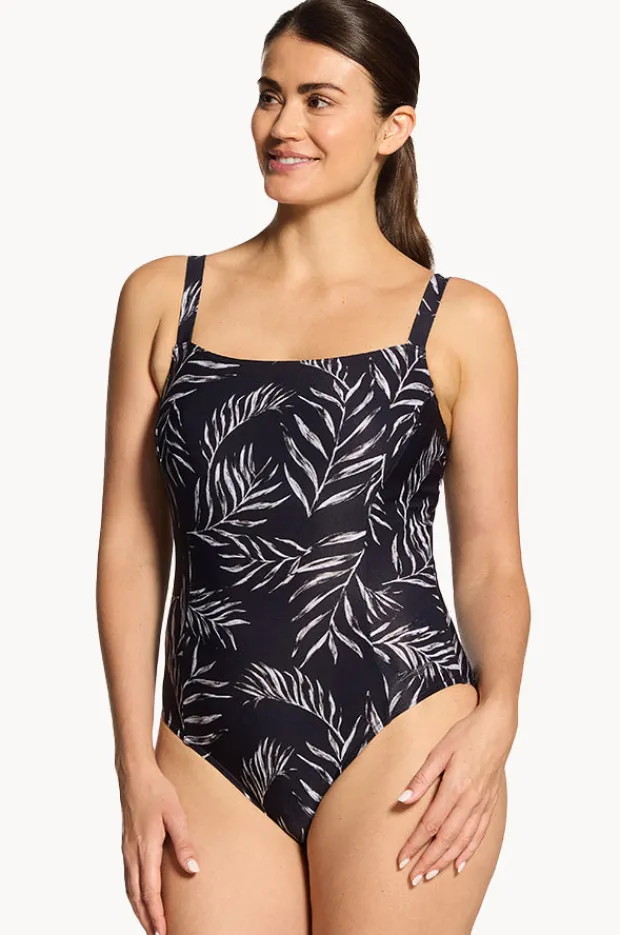 One Pieces|Zoggs Safari Leaf Classicback One Piece Black/White