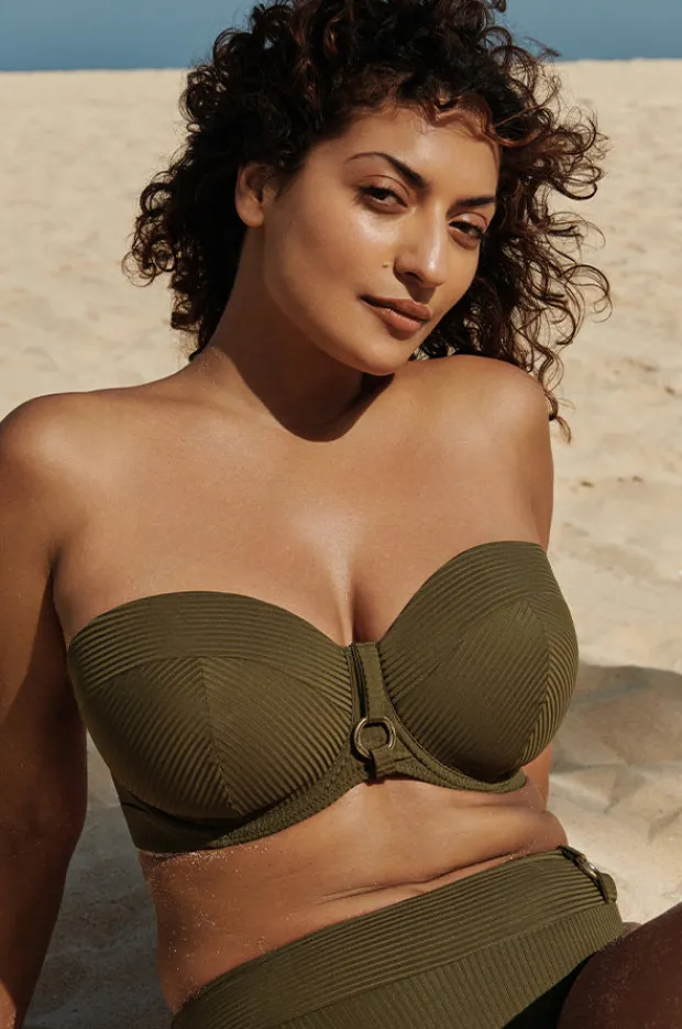 Bikini Tops|Prima Donna Sahara E Cup Bandeau Olive