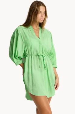 Overswim|Sea Level Salt Boho Shirt Matcha