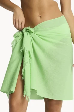 Sarongs|Sea Level Salt Frayed Sarong Matcha