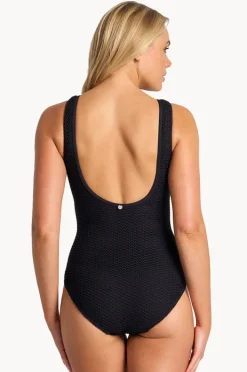 One Pieces|Sunseeker Salt High Neck Scoop One Piece BLACK