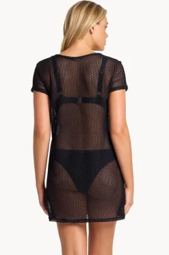 Overswim|Sunseeker Salt Mesh T-Shirt Dress Black