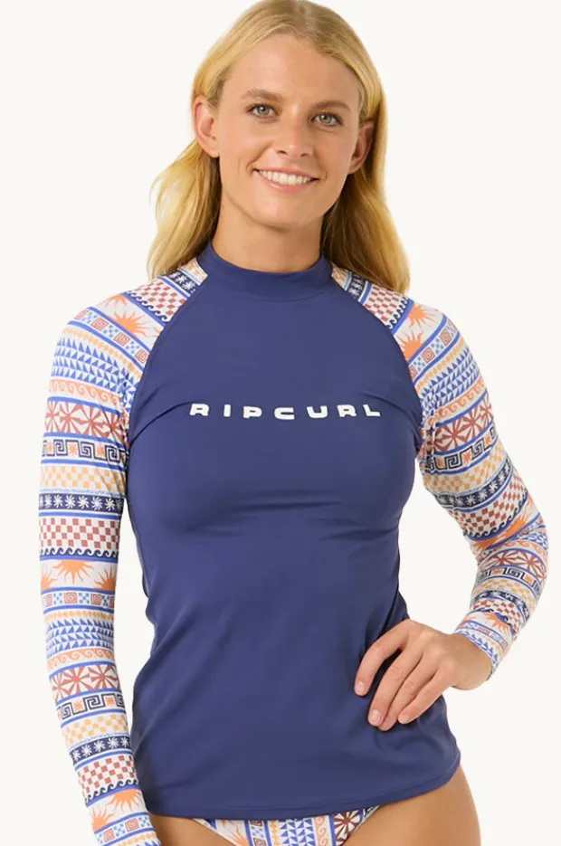 Rashies & Sunsuits|Rip Curl San Carlos Long Sleeve Suntop Dark Blue