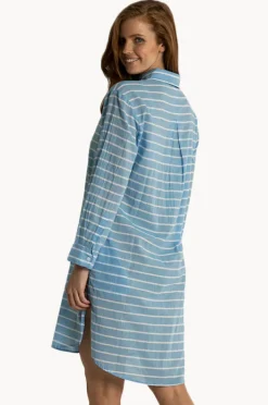 Dresses|Sunseeker Santorini Button Painter Dress Blue