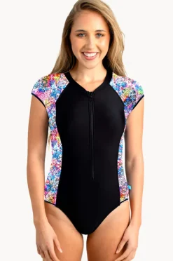 Rashies & Sunsuits|Salty Ink Santorini Sunsuit Black/multi
