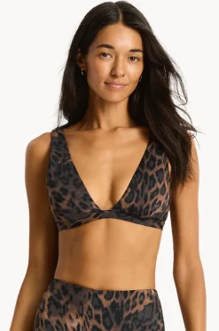 Bikini Tops|Sea Level Savanna Plunge Top Chocolate