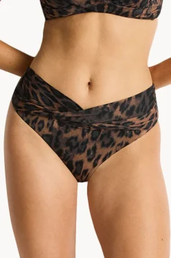 Bottoms|Sea Level Savanna Twist Mid Bikini Pant Chocolate