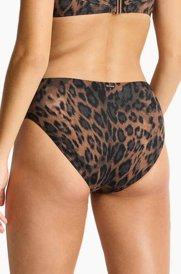Bottoms|Sea Level Savanna Twist Mid Bikini Pant Chocolate