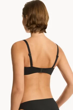 Bikini Tops|Sea Level Scalloped Square Neck Bralette Black