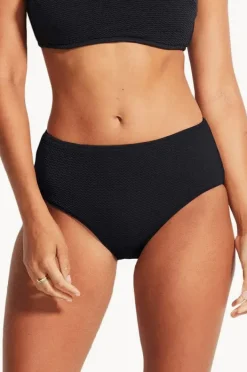 Bottoms|Seafolly Sea Dive Wide Side Retro Pant Black