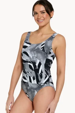 One Pieces|Zoggs Sea Skin Scoopback One Piece Black/grey