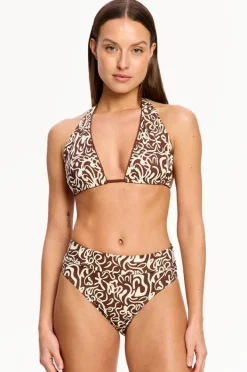 Bikini Sets|Modibodi Sea Swirl Reversible Multiway Top Set Chocolate