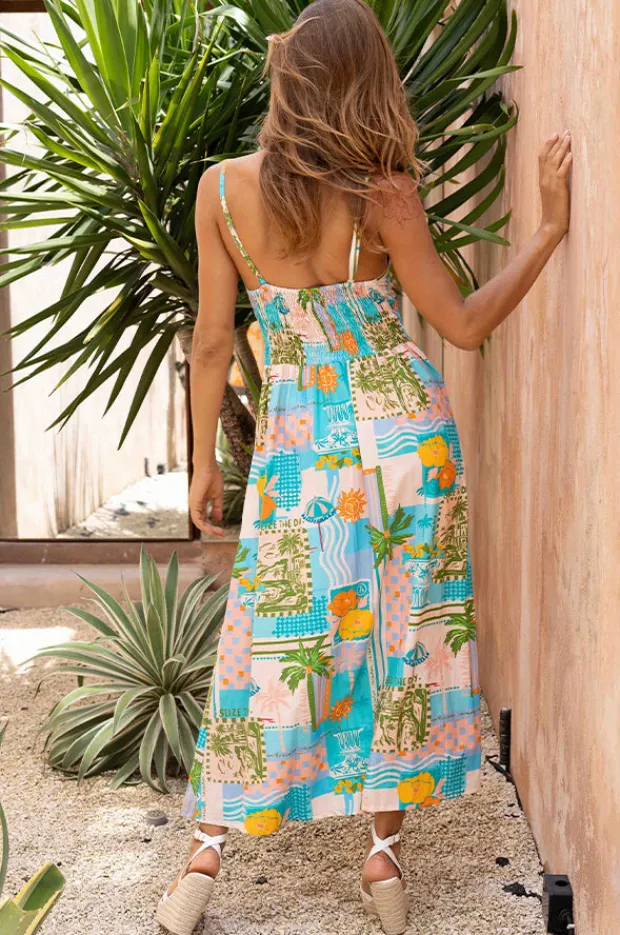 Dresses|Go Girl Seize The Day Tropical Breeze Maxi Dress Blue