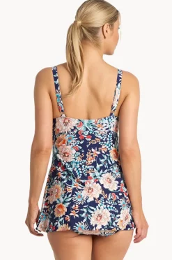 One Pieces|Jantzen Select Floral Empire Swim Dress Navy