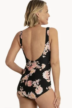 One Pieces|Jantzen Select Floral Sheath One Piece Black/pink