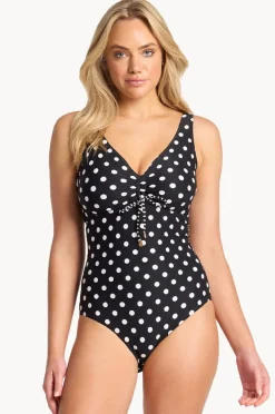 One Pieces|Sunseeker Seoul F/G Cup Tie One Piece BLACK