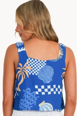 Tops|Go Girl Seychelles Marina Crop Top Cobalt