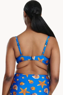 Bikini Tops|Raq Apparel Shell FF/G Cup Balconette Bra Blue