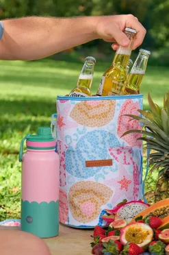 Cooler Bags|Picnic Vibes|Annabel Trends Shelly Beach Barrel Cooler Bag Blue/multi