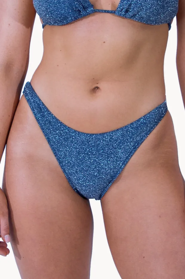 Bottoms|Base Swim Shimmer Hipster High Leg Pant Midnight